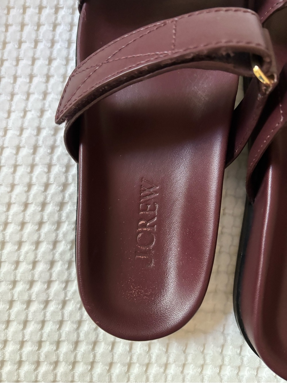 J.Crew Malbec Colbie Wide Strap Leather Sandals, Size 9 - Picture 6 of 9